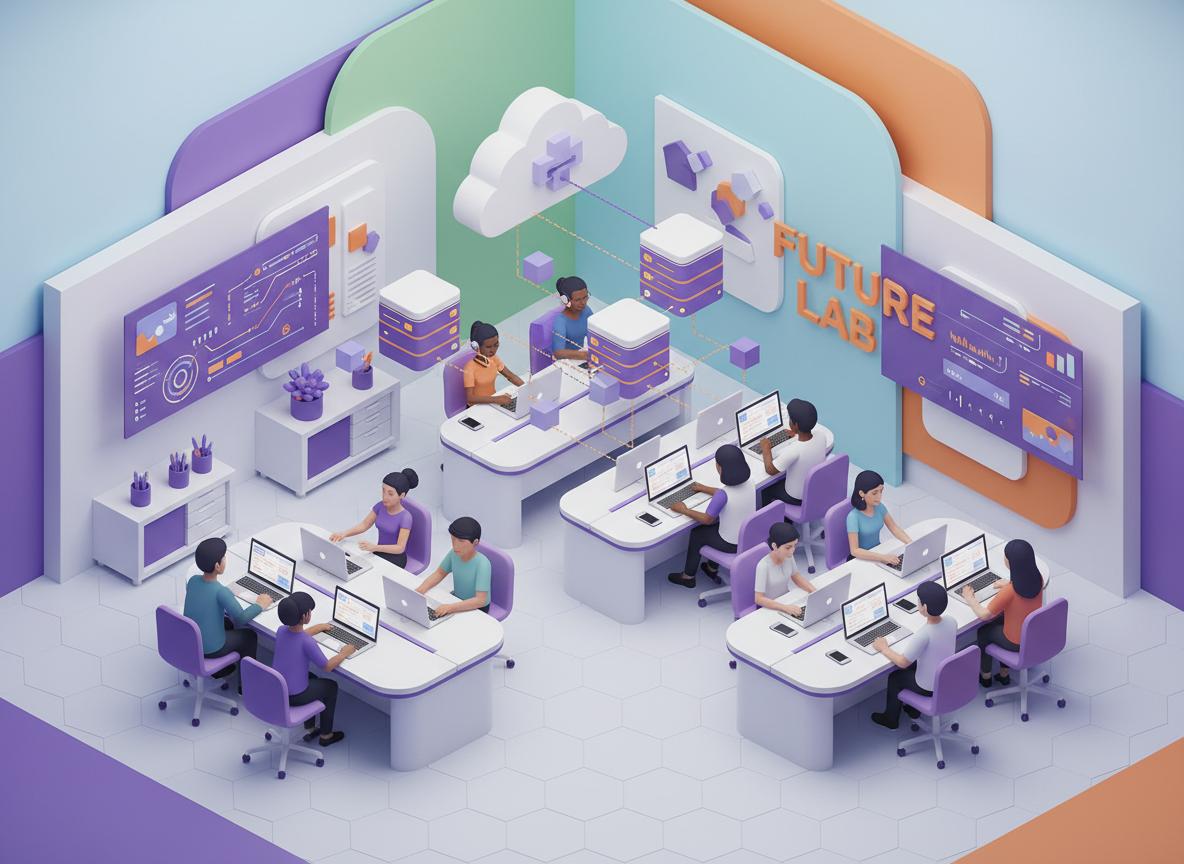 Students learning in lab